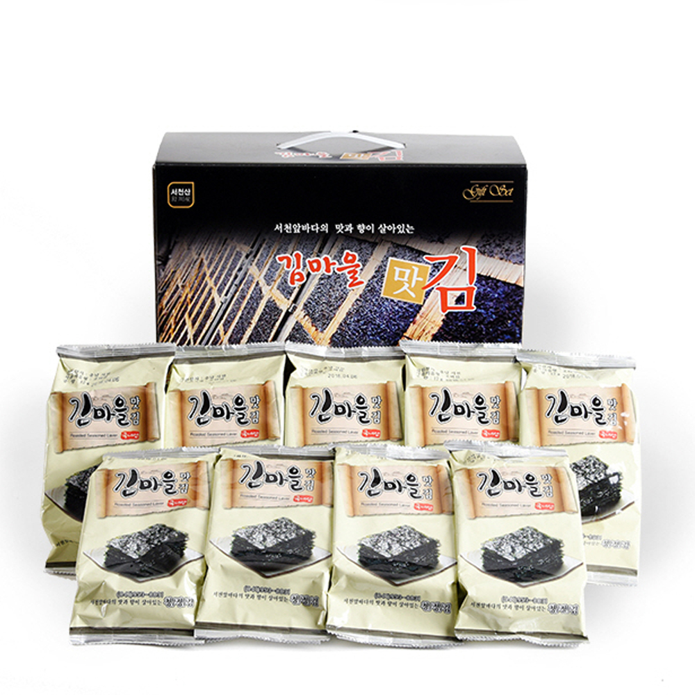 선물용 서천김 재래김 조미김 구이김 [ 26매X20봉 1BOX ] 식탁 : 서천 김마을 맛김