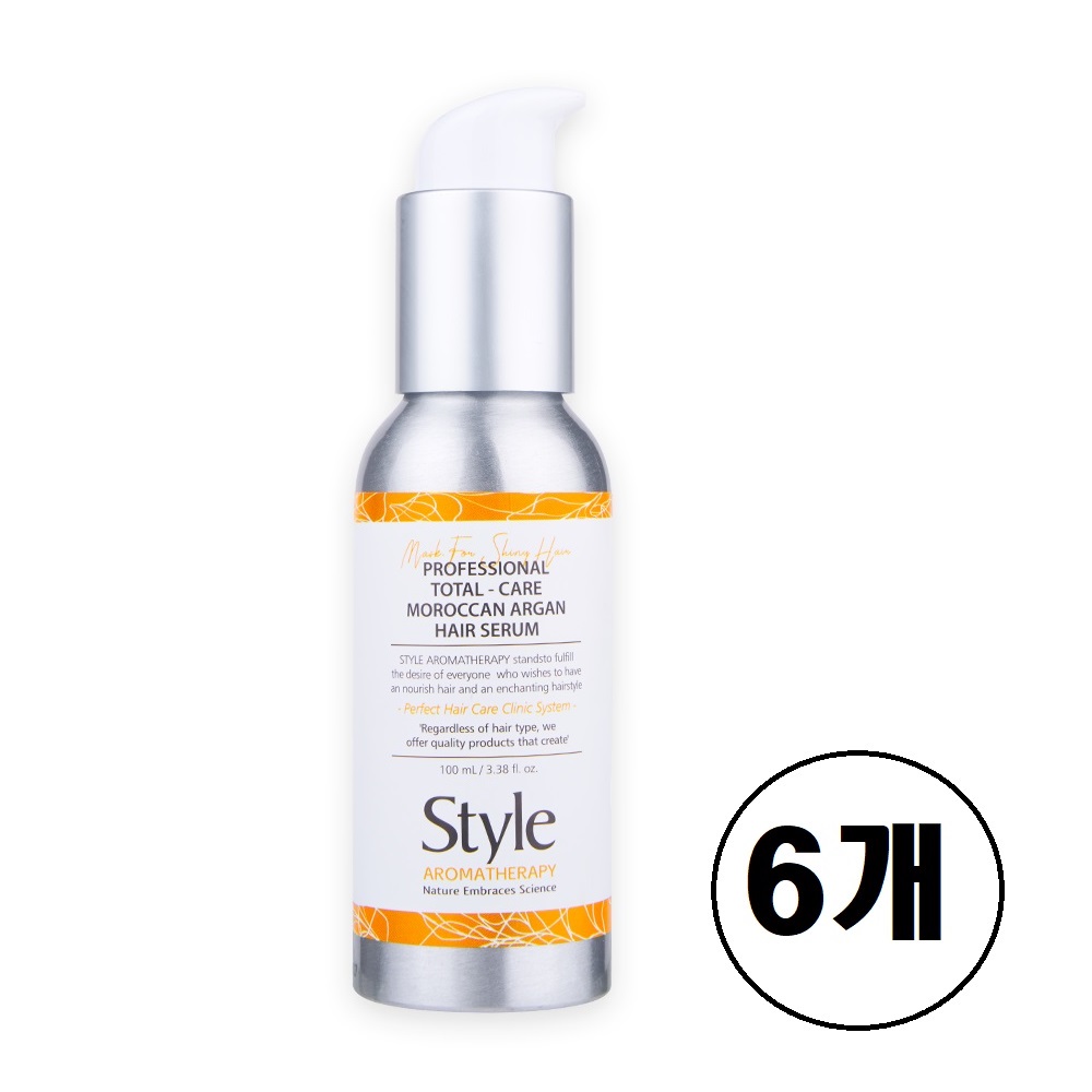 모로칸 아르간 헤어에센스 극손상 손상모 헤어오일 우디머스크, 100ml, 6개 : 스타일아로마테라피