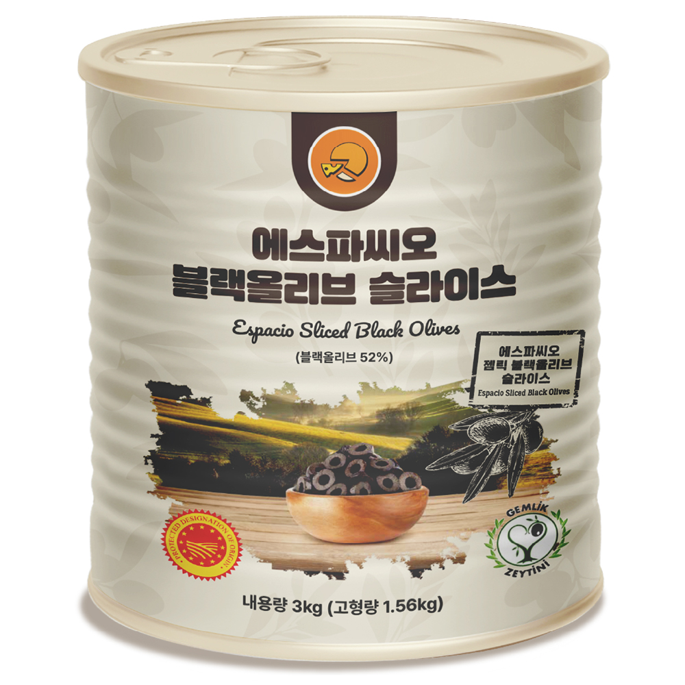 에스파씨오 블랙올리브 슬라이스 3kg : 우주식품디씨오피