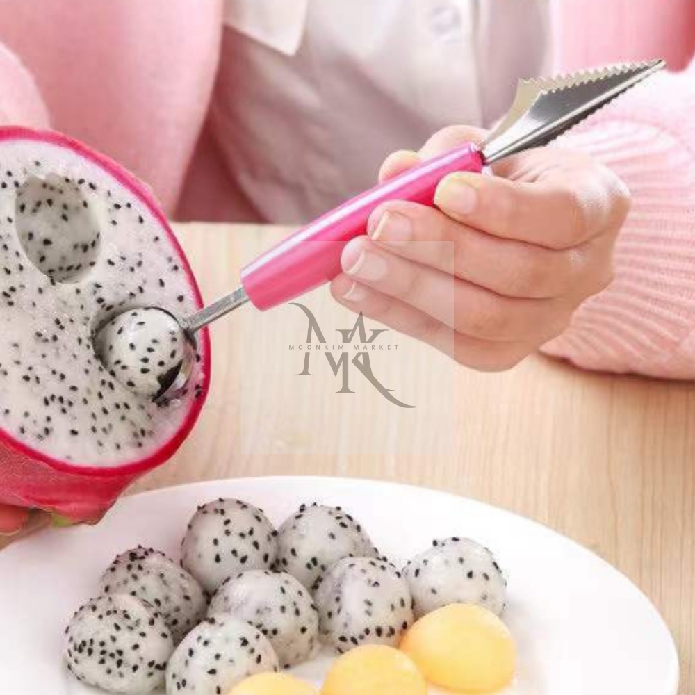 문킴마켓 듀얼 화채 스푼 과일 깎이 칼 커터기 빙수 수저 깍기 : 문킴마켓