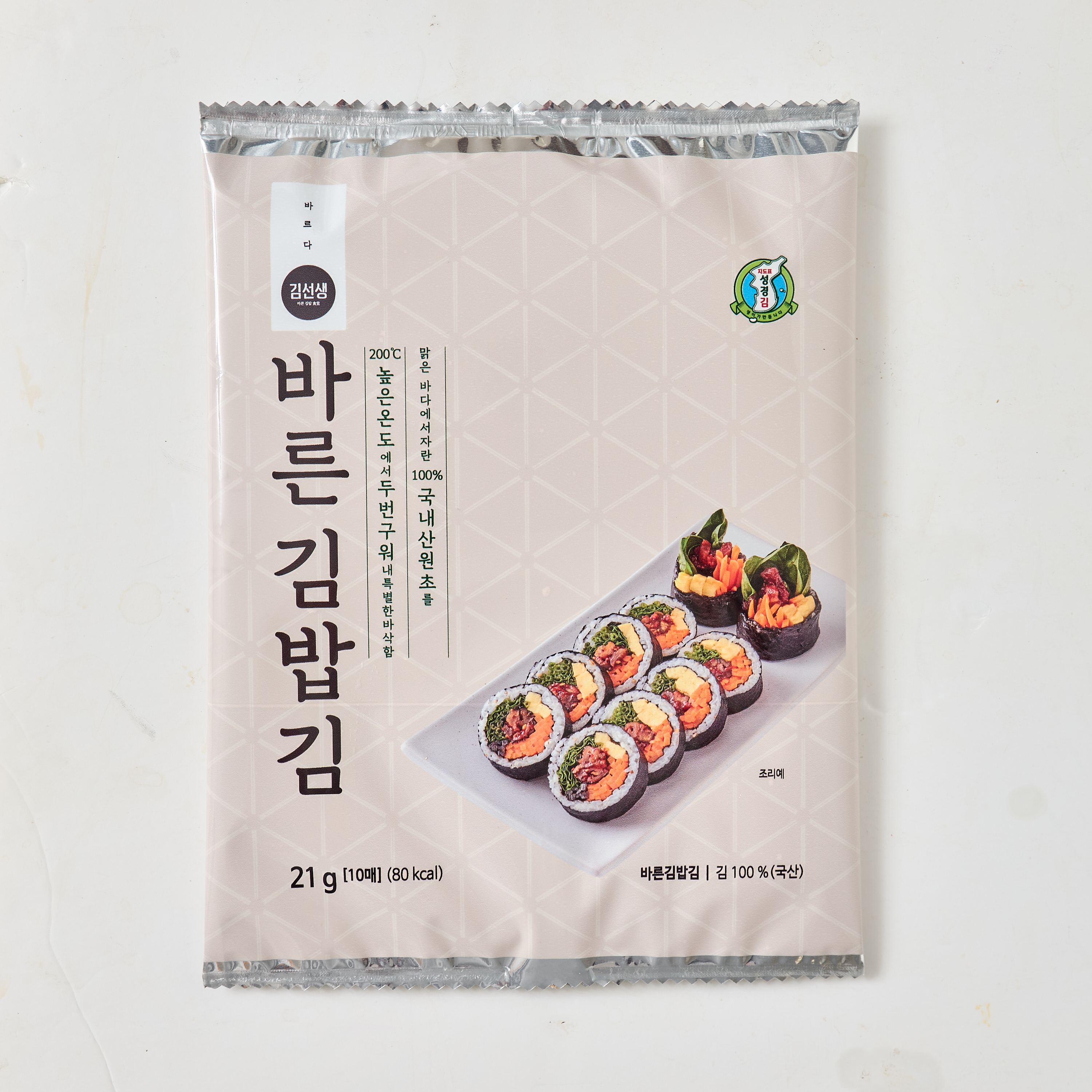 [성경김본사] 바르다김선생 바른 김밥김(10매) 21g, 5개 : 주식회사 성경식품
