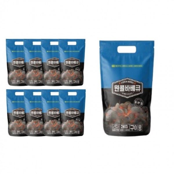 원콜 1박스 착화제 8개입 고체 숯 바베큐 2kg 일반형 비장탄 참숯 캠핑 장작 : 대박친구