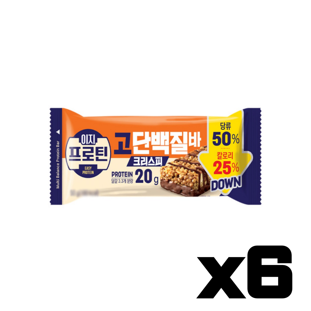 (간식) 롯데 이지프로틴 고단백질바 프로틴 50g 6개 : 노리몰:nori