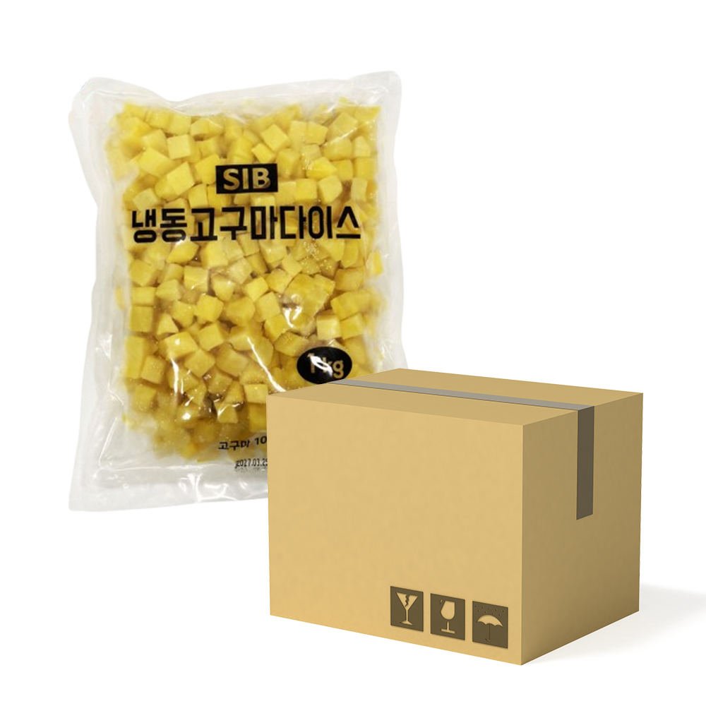 국내산 냉동 고구마 다이스 1BOX (1kg x 10개입) 선인 큐브 고구마 15mm : 잇츠베이킹