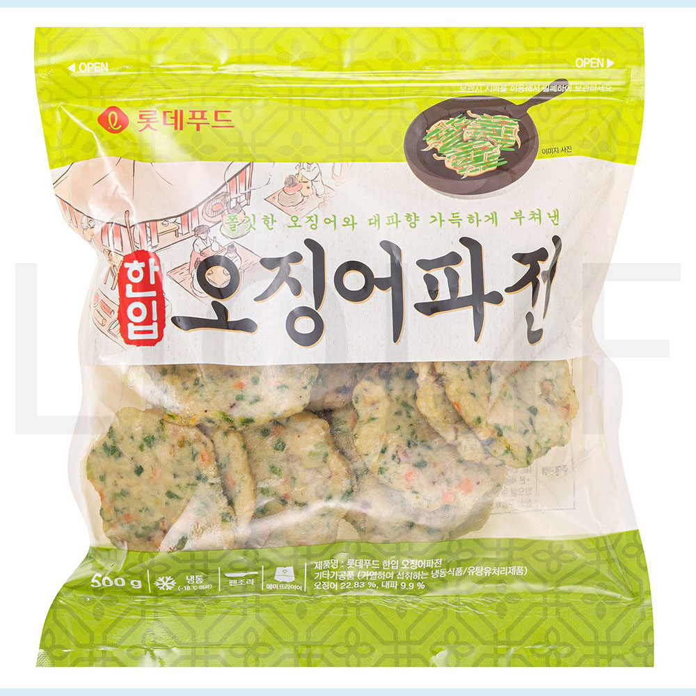 롯데푸드 한입 오징어파전 (냉동) 500g 3개 : SUPER SALE