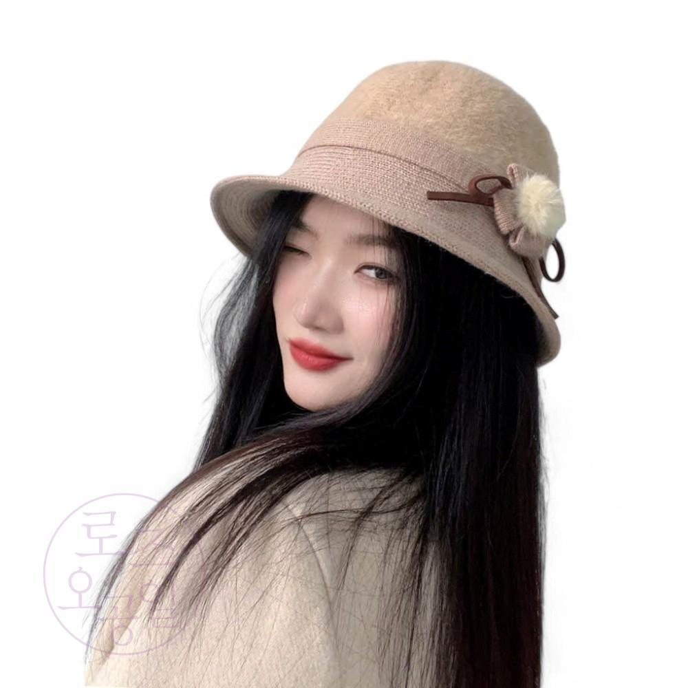 오공일 소피안 플라워 버킷햇 여성모자 방한모 : 로즈오공일