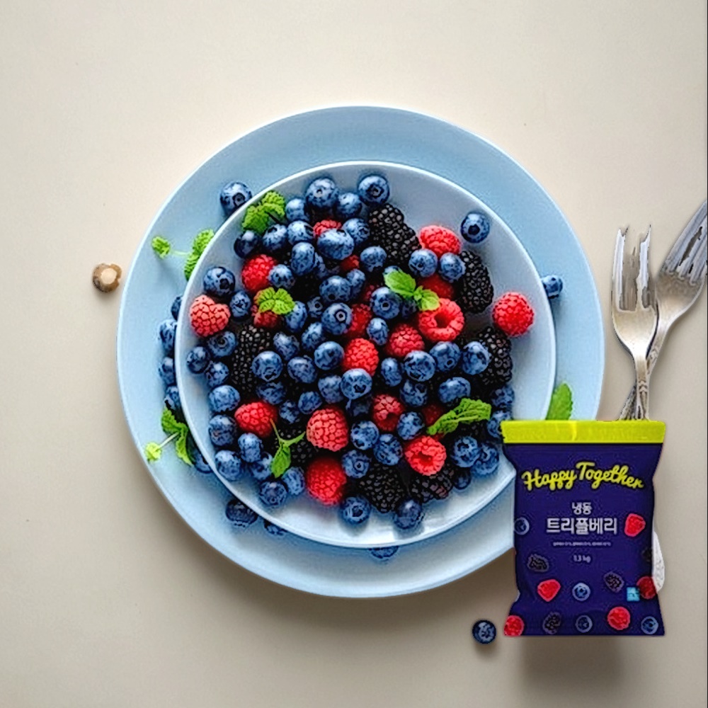 냉동 라즈 베리 냉동 과일 트리플 믹스 베리 1.3kg 2개 : 부티크쿠미
