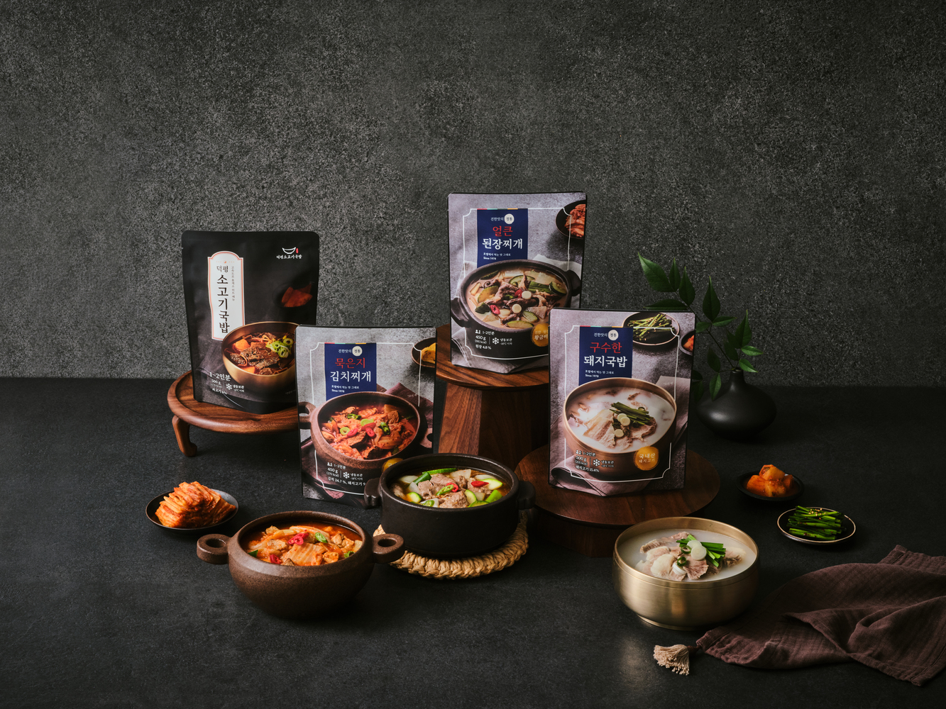 진한 맛의 정통 간편 국 5개 SET (김치찌개,된장찌개,돼지국밥,소고기국밥2) : 코오롱엘에스아이