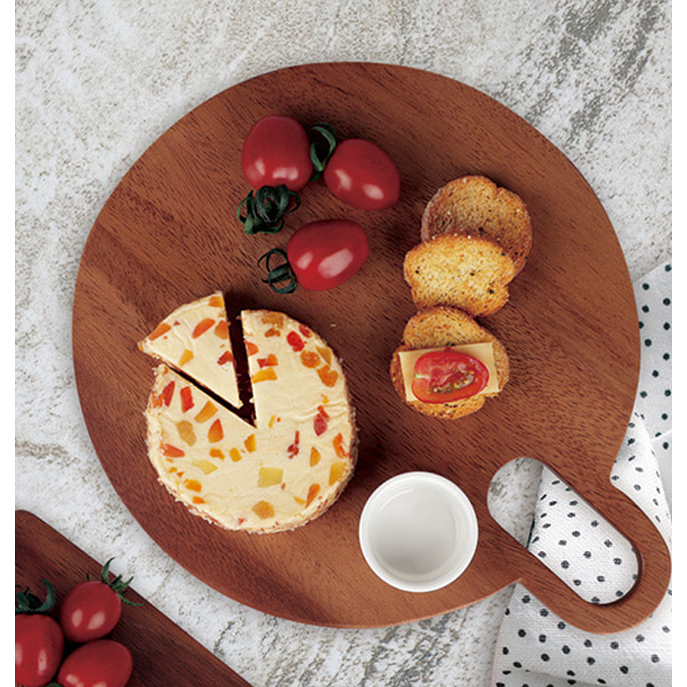 제우스 아카시아 원목 원형 플레이팅 도마 서빙 다용 : 금동이네가게