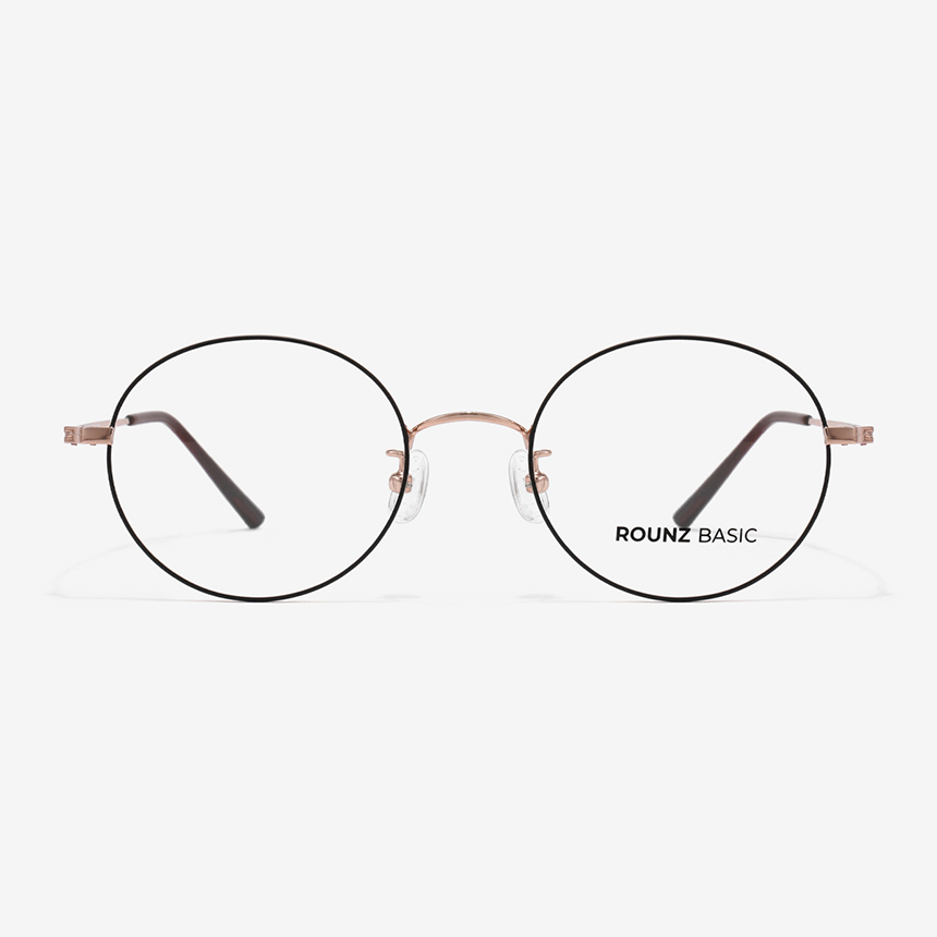 라운즈베이직 블랙&로즈골드 메탈 안경테 동글이 빅사이즈 ROUNZ BASIC I9 51mm : 라운즈 ROUNZ