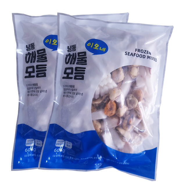 해물모듬 냉동 해물믹스 손질 모둠 알찬 5종 600g 1+1 : 더푸름마켓