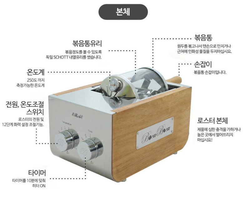 보카보카250 원적외선 커피로스터 : 해솔커머스