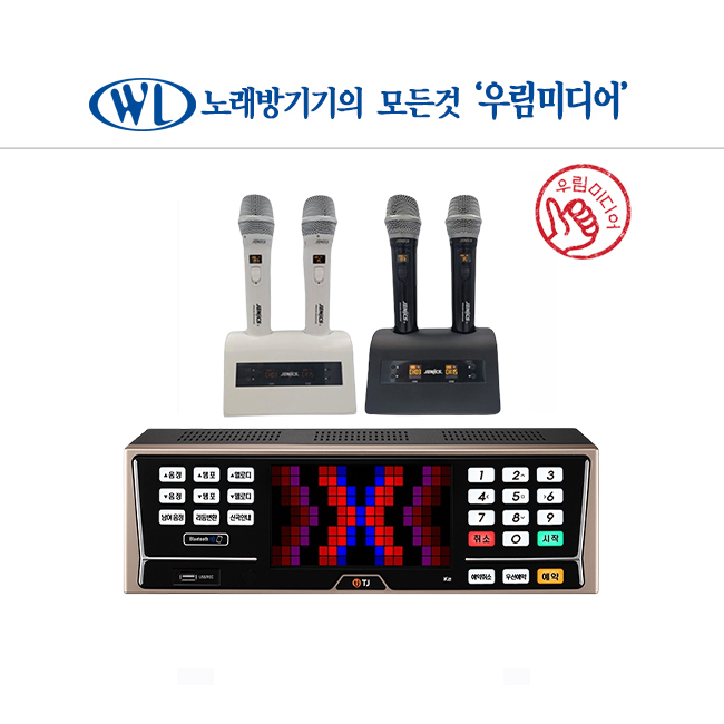 태진 K2 노래방 반주기 + 진하일렉 제닉스 SKY 무선마이크 : 우림미디어