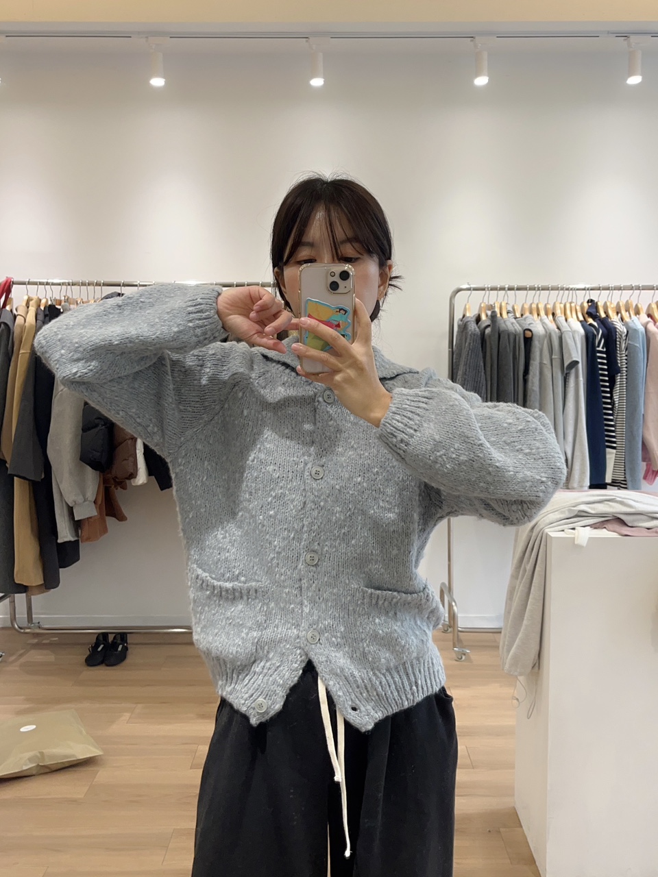 지엔느 리에 울 카라 니트가디건 2color : 지엔느