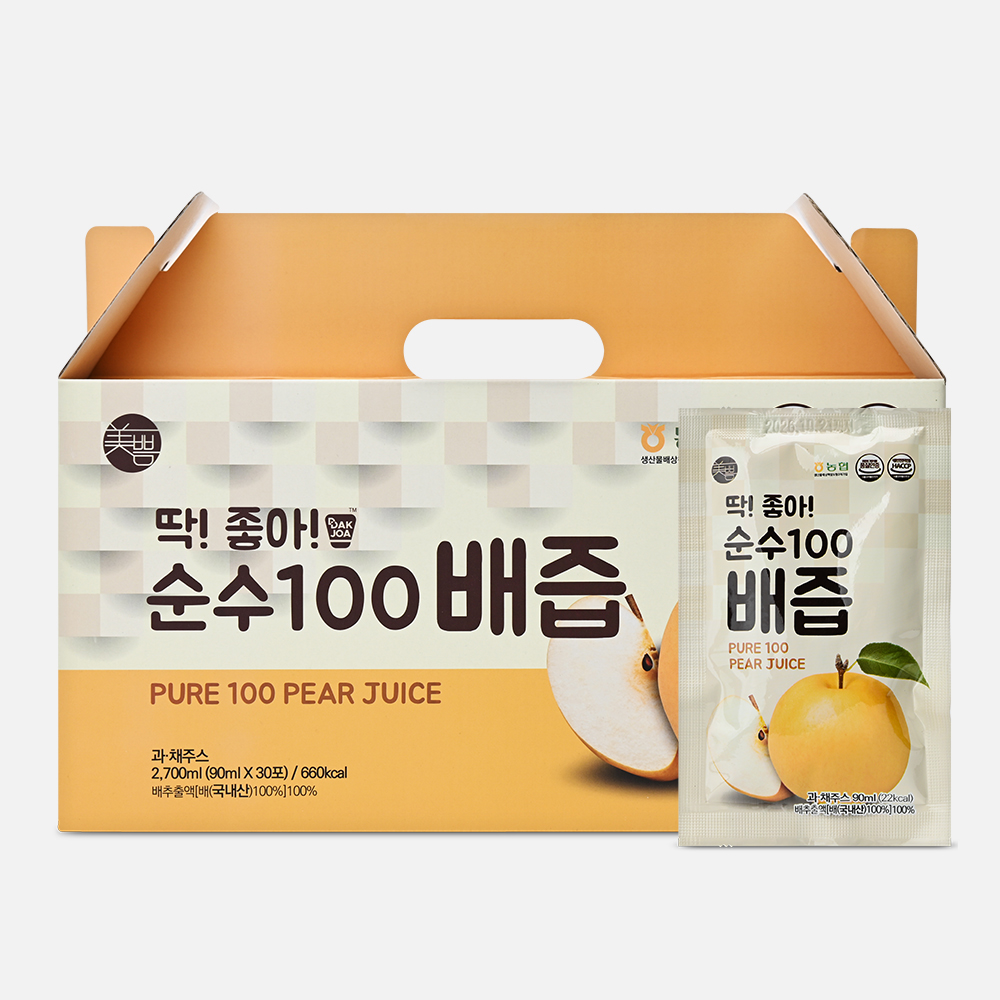 미쁨생활건강 배즙 국내산 나주 순수100 배즙 딱좋아 1박스 (총 30포) : 미쁨생활건강