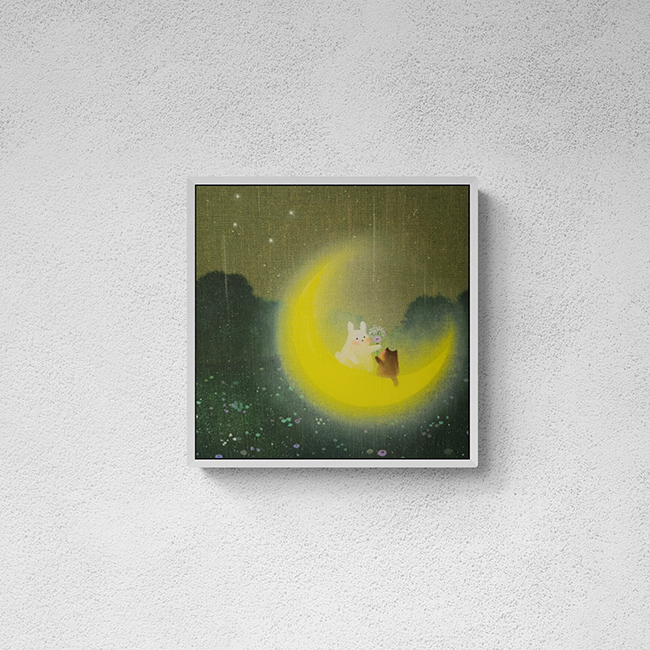 아트보다 김명진 달의정원 달배 달토끼 사랑 위로 아이방 그림 신진작가 유화 원화구입 : ARTBODA
