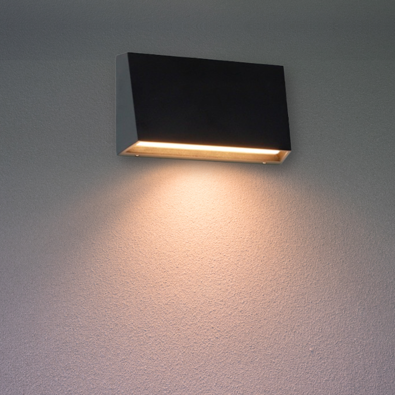 LED 8W 단면사각벽등 전구색(노란빛) IP65 디자인조명 카페등 인테리어 방수방진 t : 유로라이팅