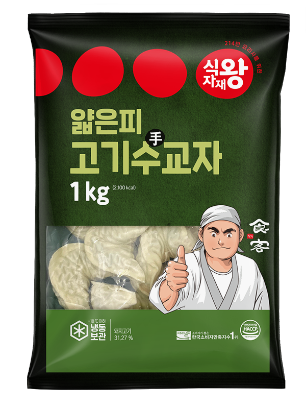 식자재왕 얇은피 고기수교자만두 1kg : 마니또 마켓