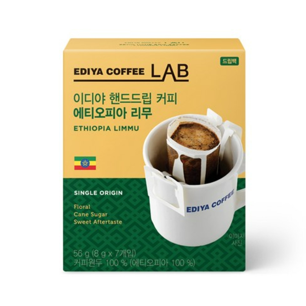이디야 핸드드립 에티오피아 리무 드립커피 8g, 7개입, 6개 : 수수플렉스