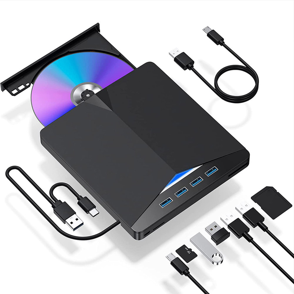 USB 3 0 C 타입 외장 CD DVD RW 광학 드라이브 버너 리더 플레이어 PC 노트북 노트북용 슈퍼 7 5 in 1 : 분당플렉스7