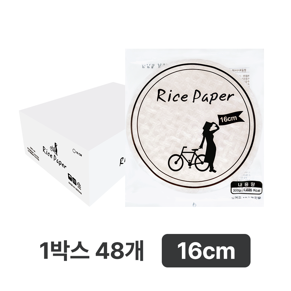 엠제이푸드 월남쌈 라이스페이퍼 원형 16cm 300g 48개 박스 단위, 파레트 단위 : MJ FOOD 엠제이푸드