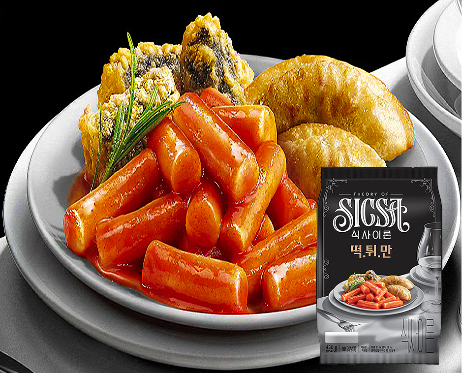 롯데웰푸드 식사이론 떡튀만 430g 떡볶이 김말이 군만두 : 다만세푸드
