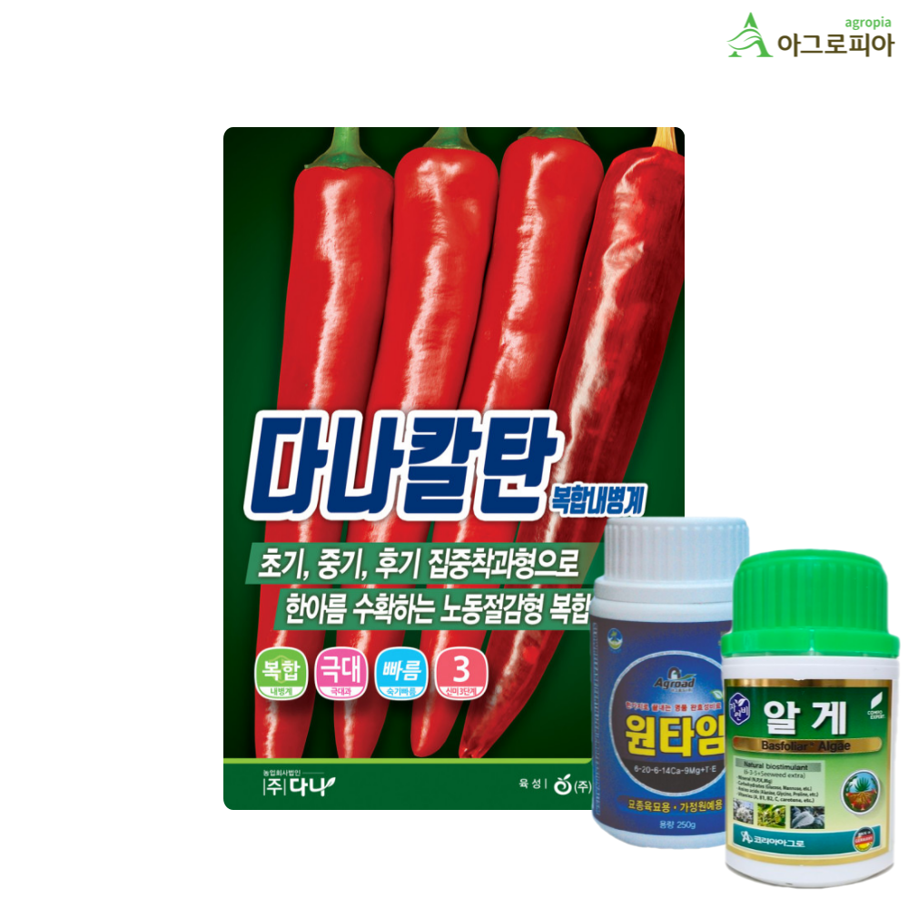 다나칼탄 1200립 25년용 복합내병계 고품질 고추 씨앗 씨 종자 : 아그로피아