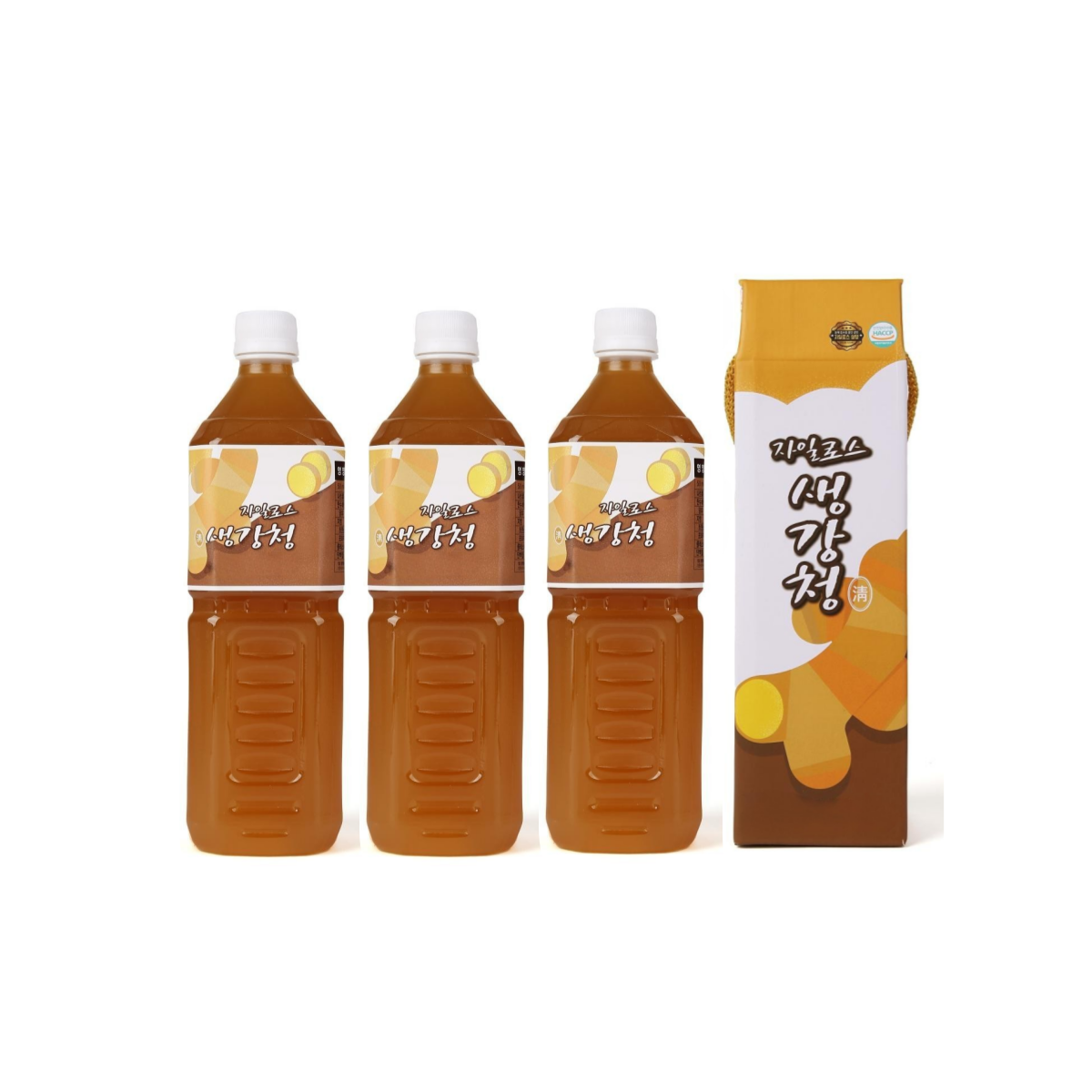 국내산 100% 문경 자일로스 설탕 생강청 1L 선물세트 1개입, 3개 : 상록슈퍼