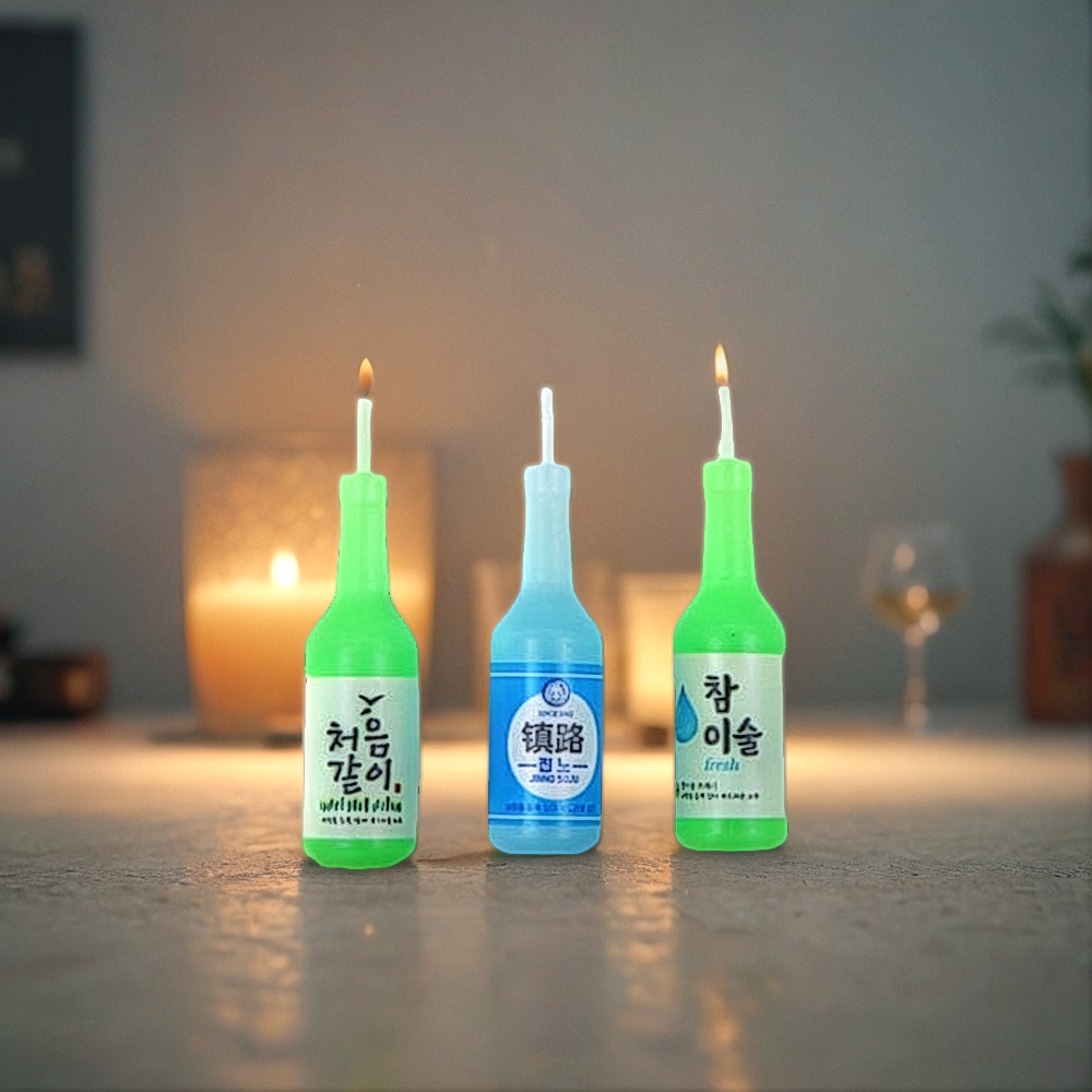 소주 초 참이슬 처음처럼 축하 생일 데코 초 3종 1팩 : 커밋앤롤백