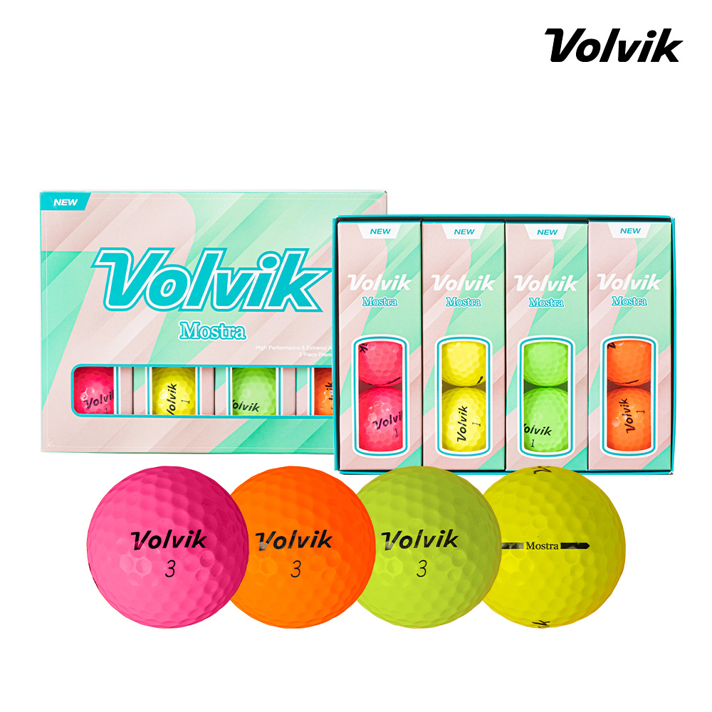 VOLVIK 볼빅 모스트라 2피스 컬러볼 4색상 비거리 고반발 퍼팅라인 골프공 골프볼 : 그라운드엠