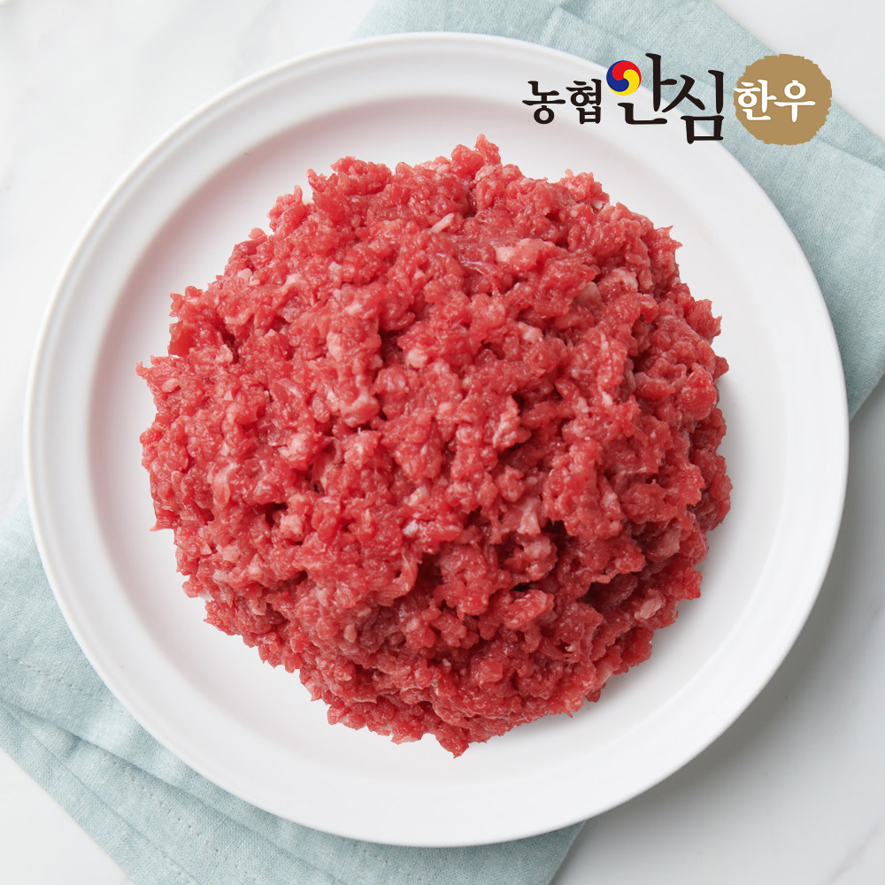 농협안심한우 1등급 냉장 한우 소고기 400g  우둔살 아기 이유식 아기용 국거리 유아식 다짐육 저지방 고기 : 농협안심한돈
