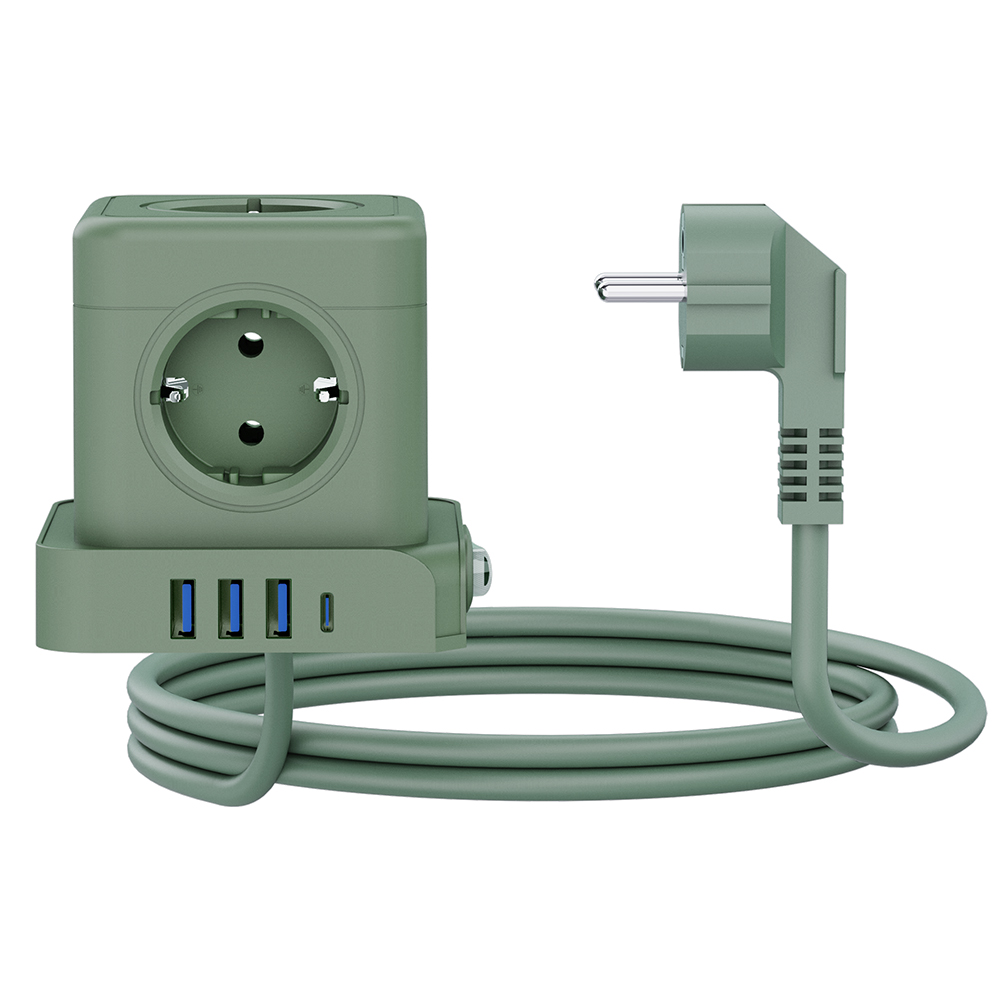 티메코 TMC-10 20W 고속충전 5구 멀티탭 큐브 디자인 4000W 고용량 C타입 USB 4포트 : 케이하이몰