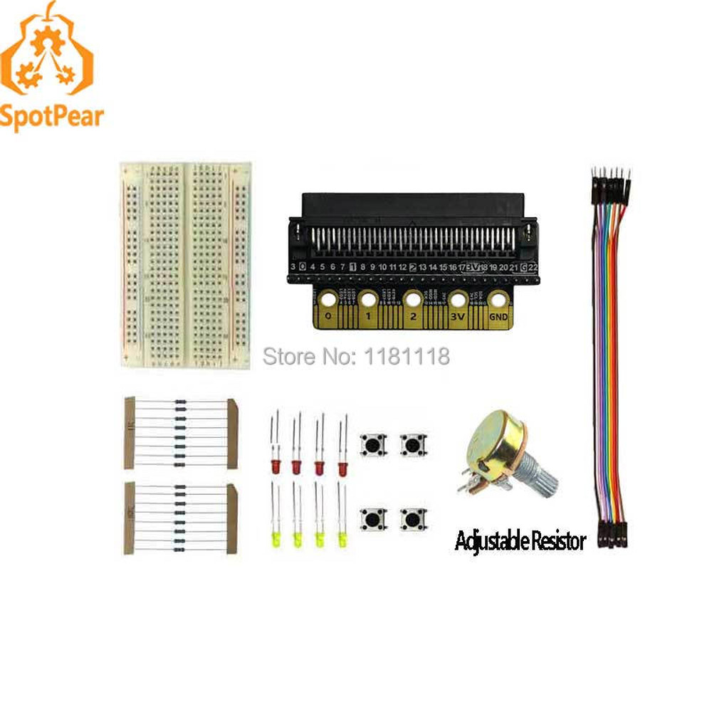 BBC 마이크로 비트 GPIO 확장 보드 B 키트 브레드보드 포함 시작 쉬움 : MJSHOP001