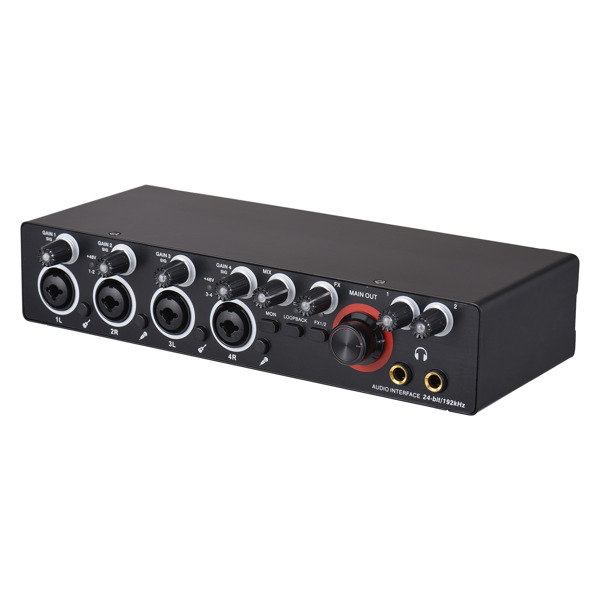 드라이버 프리 오디오 인터페이스 USB 사운드 카드 4 채널 녹음 4 in out 24 bit 192khz 48V 팬텀 파워 : 제이피시스템직구