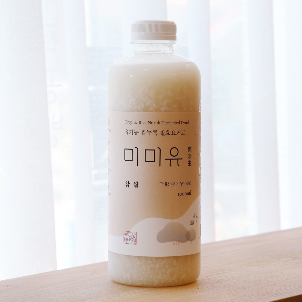 국내산 유기농100% 쌀누룩요거트 비건 유산균 밥알동동 미미유 찹쌀 1000ml : 누룩공방 배나무실
