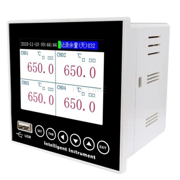 페이퍼리스 녹음기 지능형 기기, 컬러 아날로그 데이터 로깅, 96x96 USB RS485 Modbus RTU 릴레이 알람, 1-12 채널, 3.5 인치 : 하루열매1