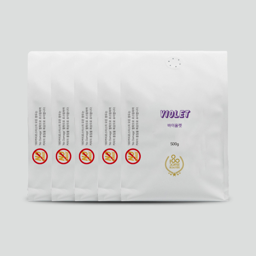 시그니처 블렌드 스페셜티 원두커피 맛집 맛있는 홀빈 바이올렛 블렌드 커피콩 500g : 180커피로스터스
