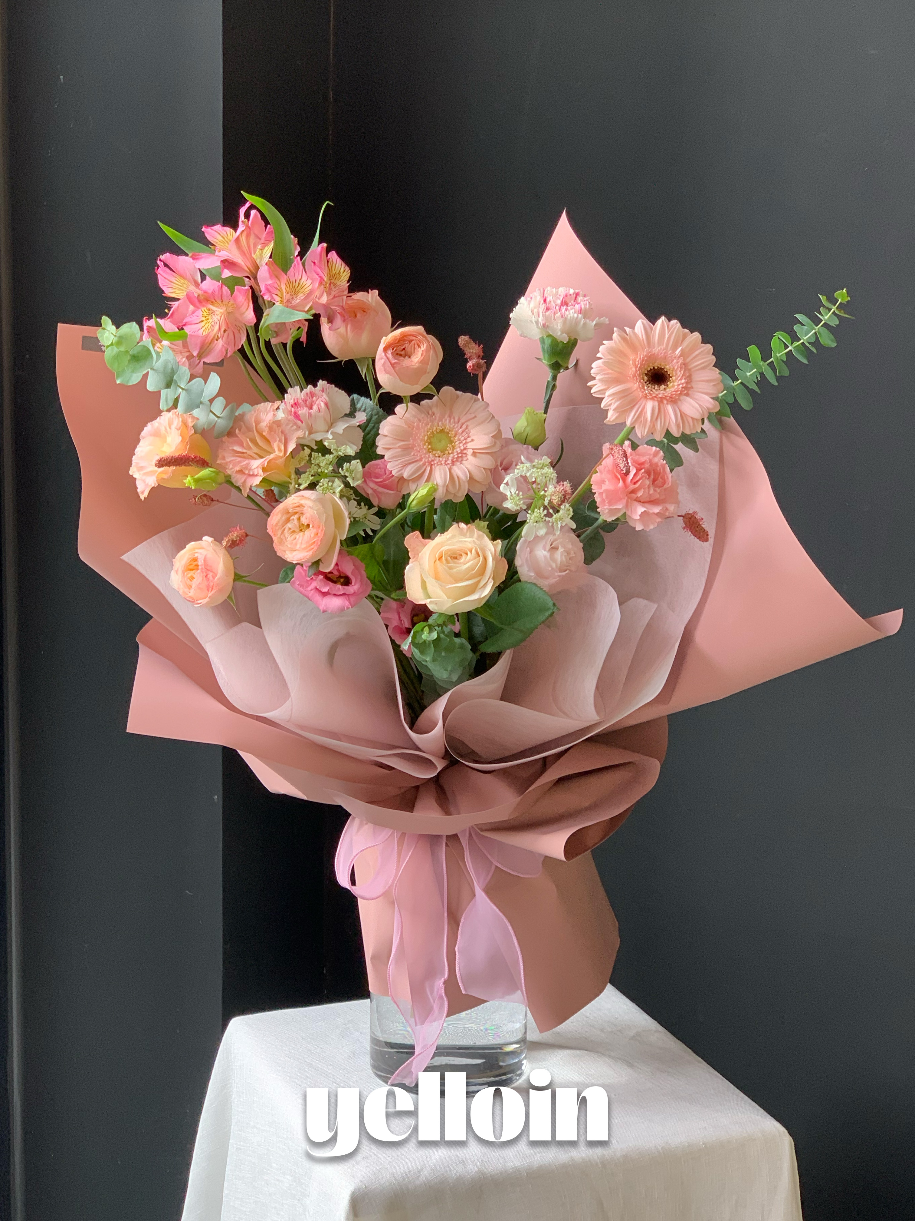 모카 페탈 꽃다발 / 부산꽃배달, 부산꽃다발, 중형꽃다발, 생일꽃다발, 취임식꽃다발, 부산꽃배송 : 옐로인플라워
