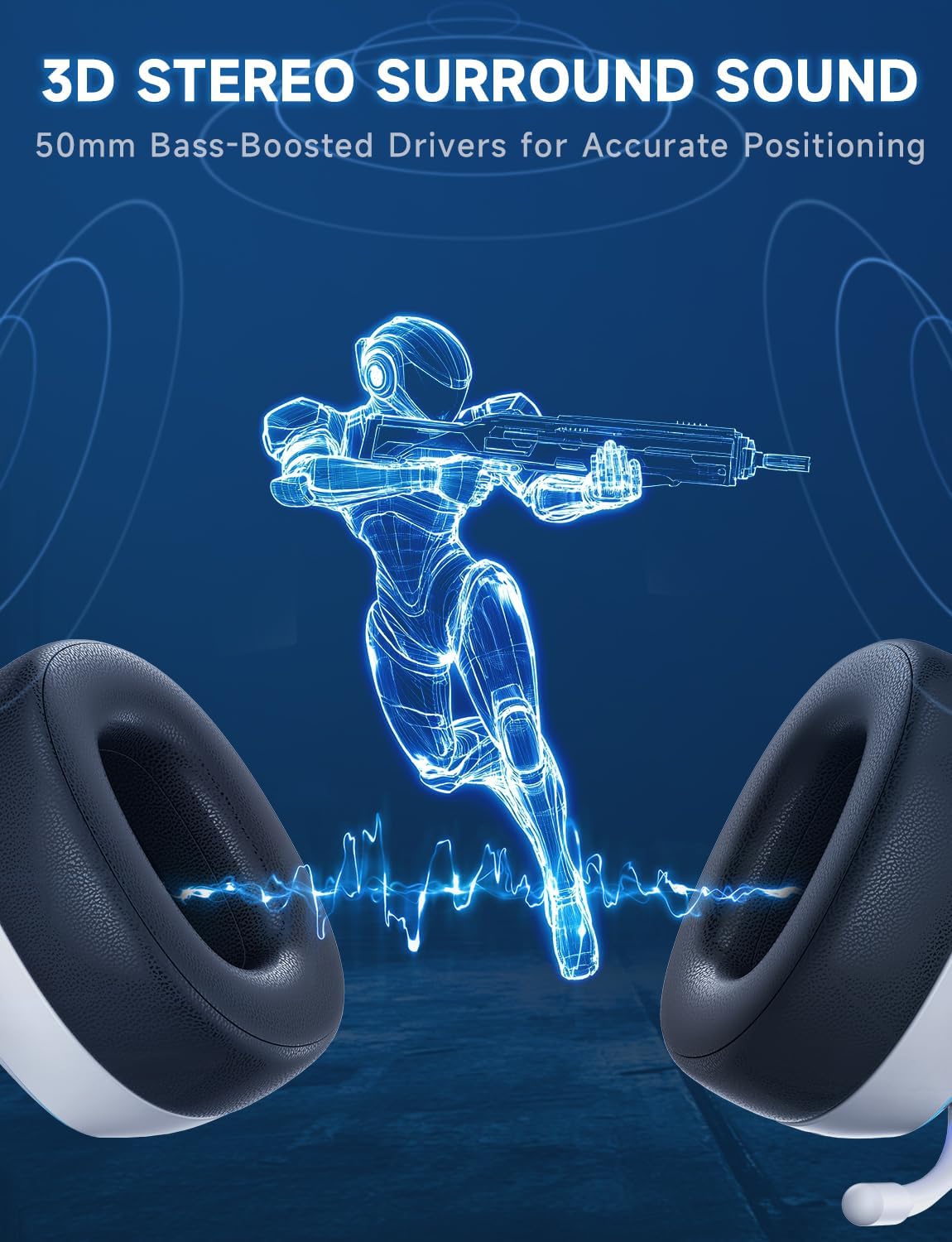 PS5, PS4, PC, 스위치용 2.4GHz 무선 게임용 헤드셋 - 노이즈 캔슬링 마이크가 있는 Bluetooth 5.3 게임용 헤드폰, 7.1 서라운드 사운드... 