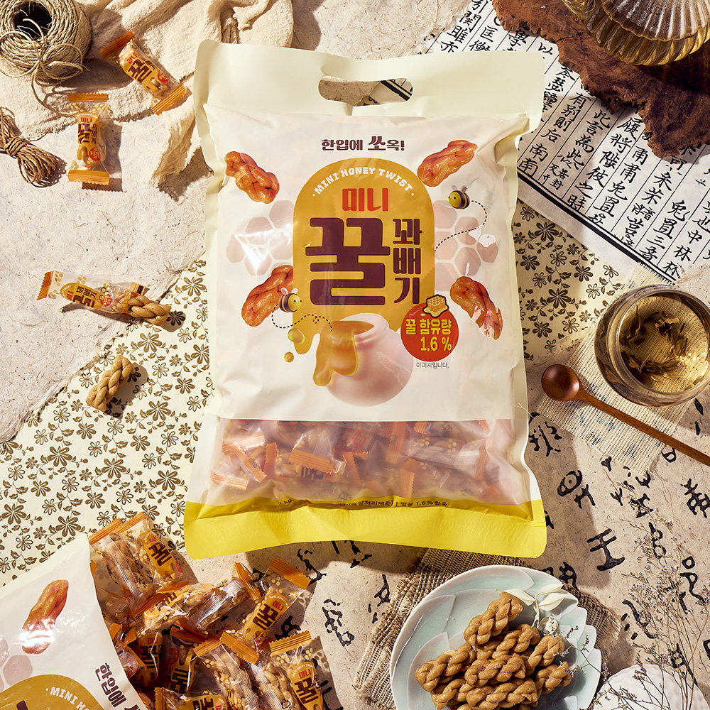 미니꽈배기 꿀 꽈배기 1kg (약140개입) 개별포장 옛날과자 사무실간식 : 감성먹거리