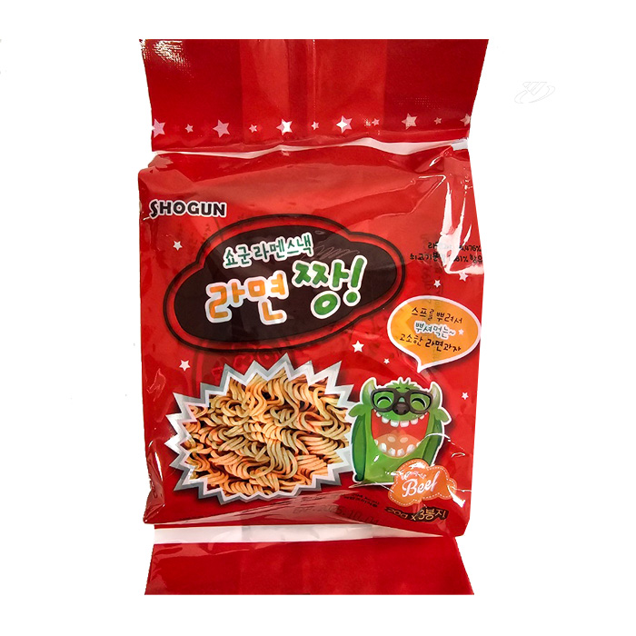 쇼군 라멘스낵 라면과자 라면짱 쇠고기맛, 60g, 1개 : 머깨비