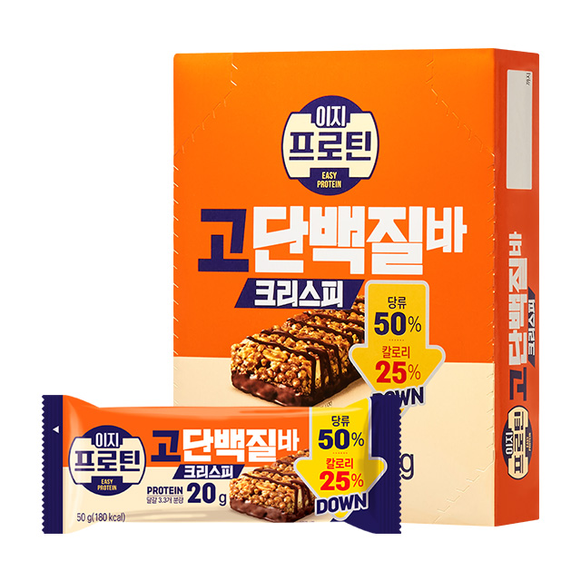 롯데 이지프로틴 고단백질바 크리스피 50g / 8개 : 노른자마트