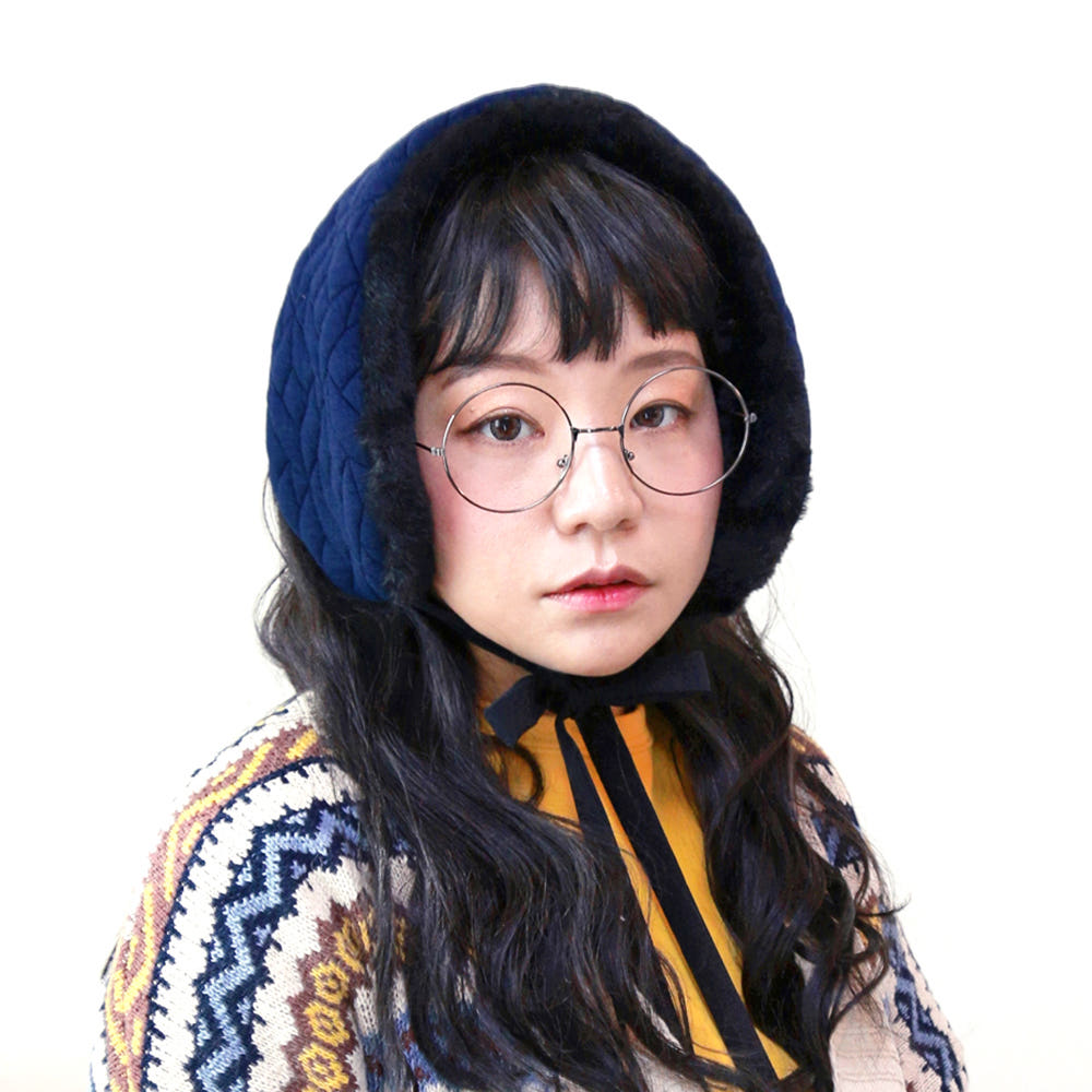 연빗 귀도리 볼끼 귀마개 목도리 3컬러 (면혼방누빔, 퍼, 솜누빔, 3겹 소재) 남녀공용 : 연빗 생활한복