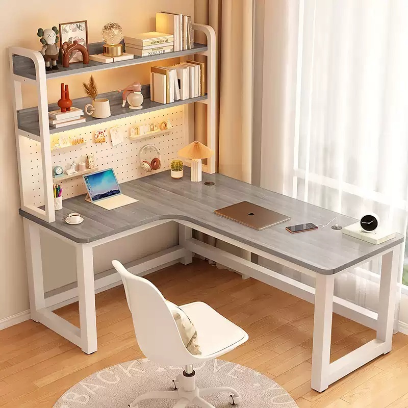 코너 모서리 데스크ㄱ자 원목 L자 컴퓨터책상 화이트 코너형 흰색좌측책장 120x120x74cm : 미미의샵