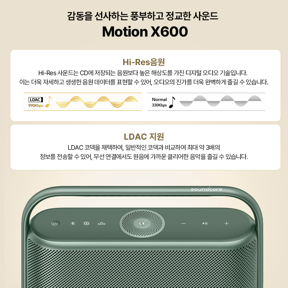 앤커 사운드코어 모션 X600 50W 방수 블루투스스피커 A3130 : 앤커 공식스토어