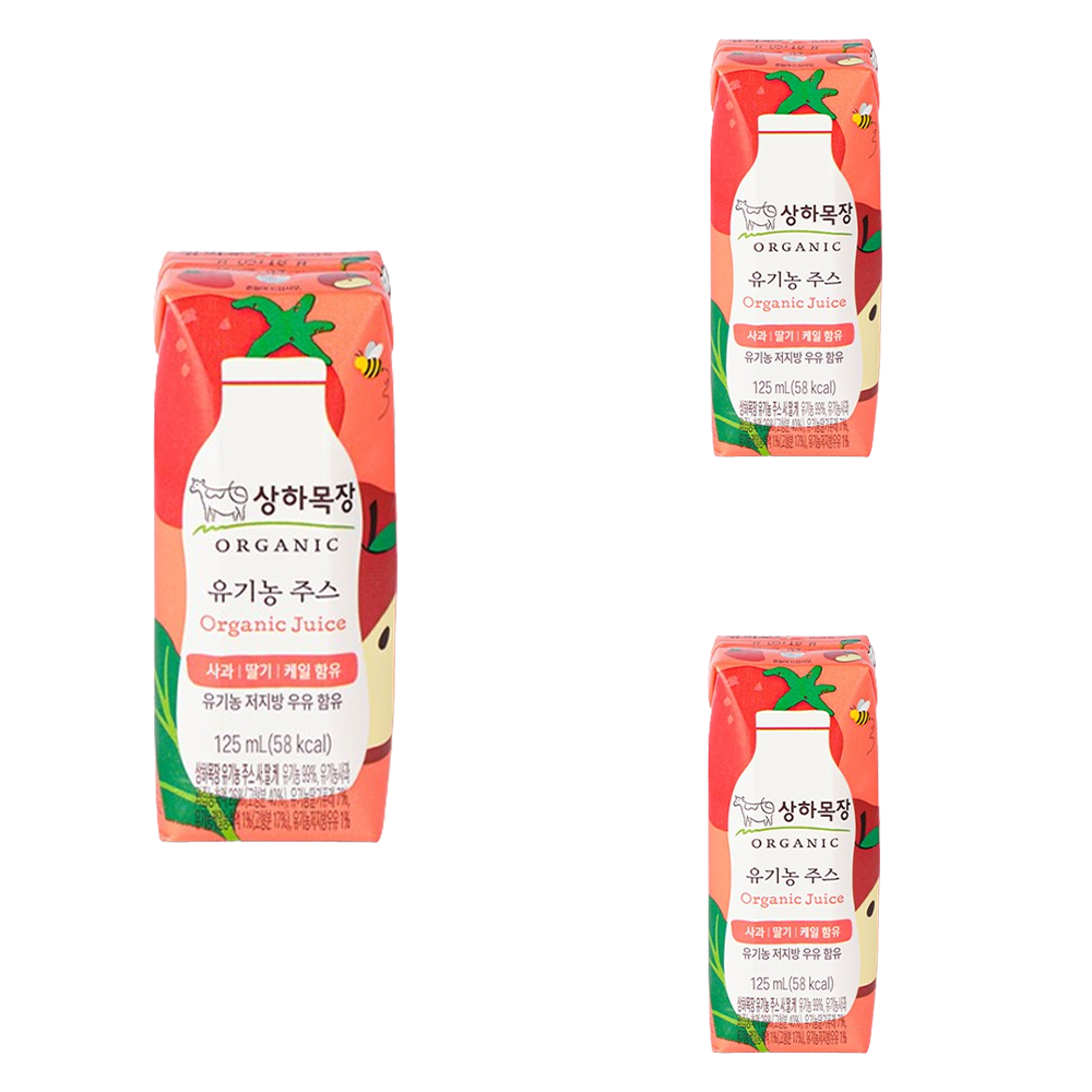 상하 유기농주스 사과딸기케일 125ml 48팩 : ohlike