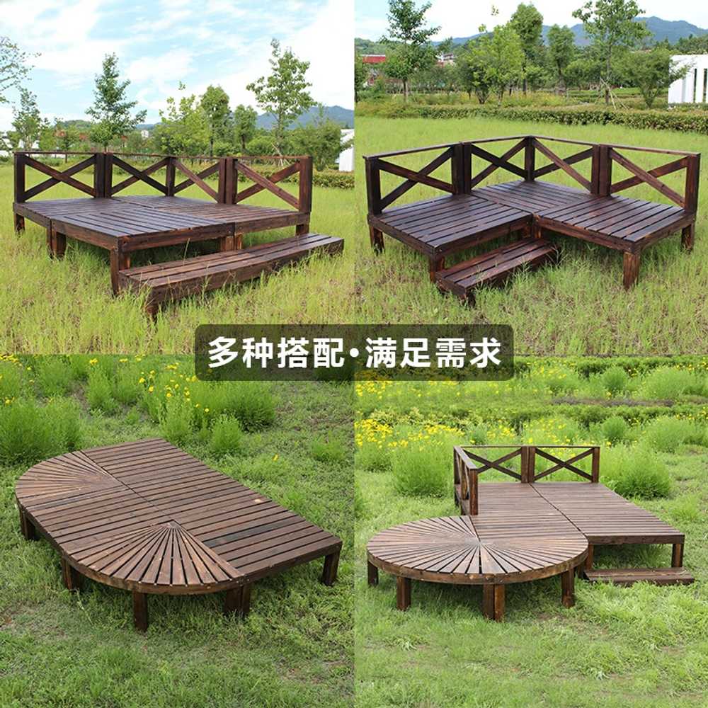 조립식 평상 야외 마루 카페 평상만들기 야외테이블 테라스 옥상 90x90x20cm 탄화색 : 바른 대행