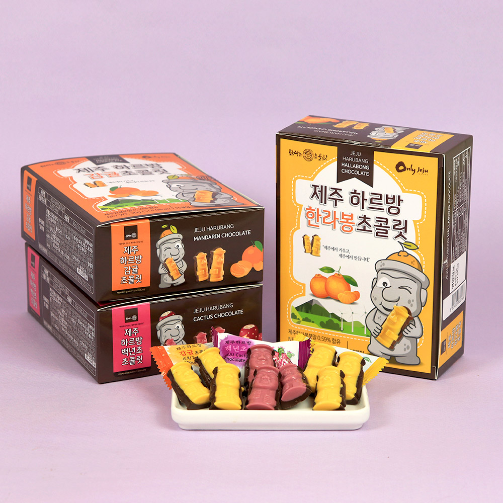 하르방초콜릿3종 15개입 여행선물 특산품 감귤+한라봉+백년초 : 제주커머스몰