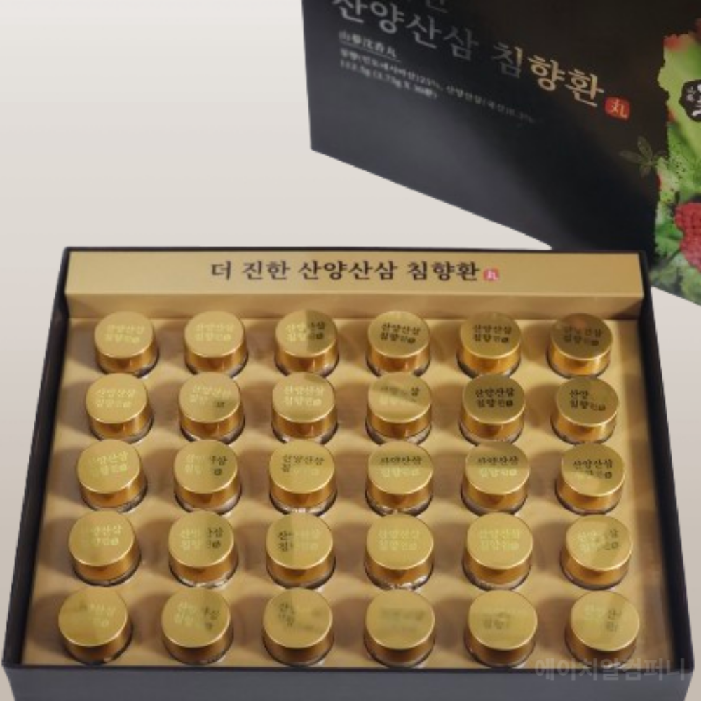 [더진한팜] 더 진한 산양산삼 침향환 3.75g x 30환 고함량 침향환 건강환 부모님 할아버지 할머니 설 추석 명절 건강 선물 : 나를위한소소한힐링