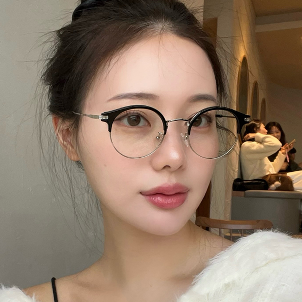 복고 빈티지 동그란 원형 블루라이트 차단 패션 하금테안경 : 하루홀릭